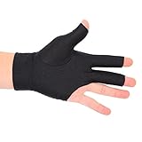 2 Stück 3-Finger-Handschuhe Billard Snooker Queue Handschuhe lastische 3-Finger-Showhandschuhe für Billard Shooter Linke Hand Öffnen DREI Finger Spandex-Handschuh Geschenk für Männer, Frauen, Spieler