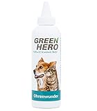 Green Hero Ohrenwunder pflegt das Ohr und unterstützt den Regenerationsprozess bei Ohrmilben Juckreiz Entzündungen Infektionen Läusen für Hund und Katze 200ml