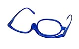 Schminkbrille mit Sehhilfe, Schminkhilfe, Make up, Glas schwenkbar- Dioptrien Weitsichtigkeit (+1 bis+4) ESB (blau, 1,5 Dioptrien)