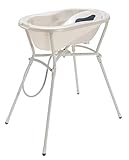 Rotho Babydesign Komplett-Badeset mit Wanne und Klapp-Ständer, 0-12 Monate, Max 25kg, TOP, Perlweiß Creme, 21060010001