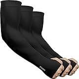 beister 3 Paar Arm Sleeves UV-Sonnenschutz Armmanschetten Finger Tattoo Cover für Herren Damen, Kühlarmschutz für Baseball, Laufen