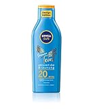 NIVEA SUN Summer Teint Sonnenlotion LSF 20 (200 ml), Sonnenschutz für langanhaltende Bräune ohne Selbstbräuner, Sonnencreme mit Carotin-Extrakt und Vitamin E