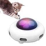 Elektrisches Katzenspielzeug, 3 Geschwindigkeiten USB Smart Cat Stick Game Spinning Turntable Mit Automatischer Reinigung Von Haaren Und Farberinnerung, Bewegen Sie Sich Zufällig Neckendes Haustierger