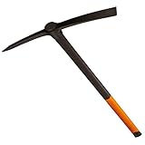 Fiskars geschmiedete Kreuzhacke, Länge: 90 cm, Gewicht: 2,95 kg, Geschmiedeter Stahl-Kopf/Glasfaserverstärkter Kunststoff-Griff, Schwarz/Orange, 200, 1001733