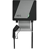 AEG Wallbox WB 11 FI, Ladestation für Elektro/Hybrid-Autos, 11 kW 400 V, mit FI Schalter Typ B, 3-phasig, 5m Ladekabel, Typ 2 Stecker, IP 45, LED-Statusanzeige