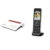 AVM Fritz!Box 7590 AX & Fritz!Fon C6 Black DECT-Komforttelefon (hochwertiges Farbdisplay, HD-Telefonie, Internet-/Komfortdienste, Steuerung Fritz!Box-Funktionen) schwarz, deutschsprachige Version