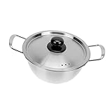 HANABASS Double Ramen Korea For Pans Noodle – Ml M Griffe Antihaft-Induktion Fast Steel Suppe Paella Cm Herd Pasta Kochgeschirr Mit Deckel Silber Küche Sofortkocher Koreanisch Omelett