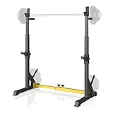 verstärkte Langhantelablage Squat-Rack, Hantelständer Hantelablage verstellbar, Kniebeugenständer bis 250 kg belastbar, Professionelle Fitnessgeräte zum Muskeltraining für Zuhause, einfach Aufbau