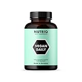 Vegan Daily Multivitamine + Mineralstoffe von NUTRIQ - 120 vegane Kapseln - mit Calcium, Eisen, Zink, Vitamin D3 / B12 & Jod - hochdosiert