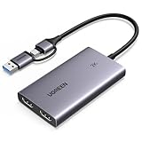 UGREEN Video Capture Card und 4K Loop Out, HDMI auf USB 3.1 Gen 1 Video Capture Card mit 2K 30Hz Aufnahme, für DSLR,Switch,PS4,PS5, Windows8.1/10/11, MacOS, Linux, Live-Streaming und Aufzeichnung