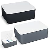 2 Stück Feuchttuch Box Feuchttücher Box Baby, Toilettenpapier Box Serviettenbox mit Deckel Feuchtes Toilettenpapier Aufbewahrungsbox, Kunststoff Tissue Serviettenbox für Zuhause, Büro