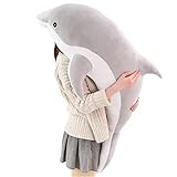 Delfin Plüschtiere Schöne Gefüllte Weiche Tier Umarmungskissen Delphin Puppen für Kinder (100cm/39.37inch, Gray)