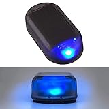 Alarmanlage Auto,Solar Power Dummy Auto Alarm LED Licht Simulieren Nachahmung Warnung Anti Diebstahl Blinklampe Auto Alarmanlage Diebstahlsicherung für Auto Sicherheitssystem, Blau