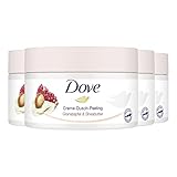 Dove Creme-Dusch-Peeling 4er Pack für seidig glatte Haut Granatapfel & Sheabutter mit reichhaltiger Textur (4 x 225 ml)