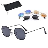 Polarisierte Sonnenbrille Vintage Retro Sonnen Brille Herren Damen Retro Sonnenbrillen Männlich Sport im Freien Golf Radfahren Angeln Wandern Eyewear Sonnenbrille (schwarz)