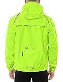 BALEAF Herren Fahrradjacke Wasserdicht Atmungsaktiv Windbreaker Fahrrad Regenjacke Fahrrad Windjacke für Radsport Fluorescent Gelb XL