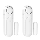 Tür Fenster Alarm Sensor, 2er Set Tür und Fenstersensoren 120 dB Türalarm/Fensteralarm Drahtlose Home Security Alarmanlage- Sicherheitstechnik Einbruchschutz mit Sensor Alarm und Magnet(weiß)