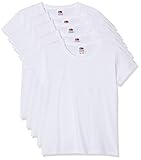 Fruit of the Loom 5 Kinder T-Shirts Valueweight 104 116 128 140 152 Diverse Farbsets auswählbar 100% Baumwolle (140, Weiss)