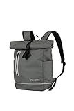 Travelite BASICS Fahrradrucksack aus wasserfestem Material, Schulrucksack aus Polyester mit Reflektoren + Roll-Up Verschluss, 400g, 48 cm, 19 Liter, Grau (Anthrazit)