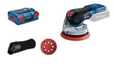 Bosch Professional 18V System Akku Exzenterschleifer GEX 18V-125 (inkl. Schleifteller (125 mm), 1x Schleifpapier, Staubbeutel, ohne Akkus und Ladegerät, in L-BOXX 136)