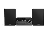 Philips M4505/12 Mini Stereoanlage mit Bluetooth (DAB+/UKW Radio, USB, CD, MP3-CD, 60 W, Audio-Eingang, USB-Ladequelle, Bassreflex-Lautsprechersystem, Digitale Sound Kontrolle)