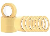 KAHEIGN 10 Rollen Kreppband Malerband für Malerarbeiten, 10mm 20mm 30mm 50mm x 20m Klebeband Masking Tape für Abdeck- und Malerarbeiten, Malerkrepp für Bastelarbeiten Sprühlackieren