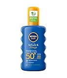 NIVEA SUN Schutz & Pflege Sonnenspray LSF 50+ (200 ml), Sonnencreme Spray für 48h Feuchtigkeit, sofortiger Sonnenschutz mit hochwirksamem UVA/UVB-Filtersystem