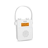 TechniSat DIGITRADIO 30 - wasserdichtes DAB+ Duschradio (UKW, DAB Digitalradio, integrierter Akku, Bluetooth, wasserdicht nach IPX5, Wecker, Favoritenspeicher, Kopfhörer-Anschluss) weiß