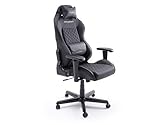 Robas Lund DX Racer D73 Gaming Stuhl Bürostuhl Schreibtischstuhl mit Wippfunktion Höhenverstellbarer Drehstuhl PC Stuhl Ergonomischer Chefsessel, schwarz-Naht dark grey