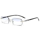 GLASSES Anti-Blu-ray-Lesebrille Diamond Cut Edge rahmenlose HD-Anti-Strahlen-Anti-Aging-Brille für Männer und Frauen