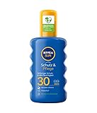 NIVEA SUN Schutz & Pflege Sonnenspray LSF 30 (200 ml), Sonnencreme Spray für 48h Feuchtigkeit, sofortiger Sonnenschutz mit hochwirksamem UVA/UVB-Filtersystem