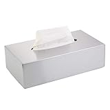 axentia Kosmetiktücherbox-Box für Kosmetiktücher-Taschentuchbox-Kosmetikbox als Spender oder Halter-Taschentuchspender mit Wandmontage-Tücherbox, Edelstahl, Silber, 24.5 x 13 x 7 cm