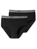 Schiesser Damen Secret Care periodiek ondergoed hoog uitgesneden taille slip Tiefschutz, Schwarz, 42-44 EU