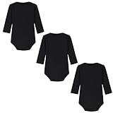 Enfants Cheris 3er Pack Lange Ärmel Bodys für Infant Mädchen Jungen - schwarz -