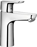 Hansgrohe 14080000 Ecos L Einhebel-Waschtischmischer, Mischbatterie: Messing, Taille L - sans bonde de vidage, Silber