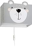 Dalber kinder Wandlampe, Kinderlampe Wandleuchte Little Teddy Bär Tiere, grau