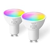 Lepro GU10 Smart Lampe RGBW, Wlan Alexa Glühbirnen, Wifi LED Leuchtmittel, 2 Pack (4.5W = 50W, RGB und Warmweiß, Dimmbar per App oder Sprache), Kompatibel mit Alexa Echo, Google Home