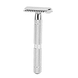 Sicherheitsrasierer,Retro Mann Handrasierer,Klassischer Handrasierer Metallic Silber,Abnehmbarer Bartrasierer Schneidkopf Ergonomischem Griff Herren Home Barber Salon Reisegeschenke(S1-Silber)