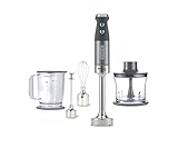 Kenwood HDM804 SI Stabmixer | Pürierstab mit 1.000 W Leistung | Triblade 3-Flügel-Messer für schnelleres Pürieren | Inkl. Schneebesen, Mixbecher | Ideal für Suppen und Smoothies