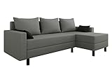 Ecksofa Setiro, Eckcouch Couch/Sofa mit Schlaffunktion und Bettkasten, Ottomane Universal, L-Form Schlafsofa Bettsofa, Polsterecke (Alova 10 + Alova 04)