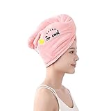 Freietaube Schnell trocknendes Handtuch, Haarturban schnelltrocknend, mikrofaser Handtuch Haare.haarhandtuch mit knopf, saugstark, Stabiler Halt Rosa