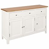 Tidyard Holz Sideboard Kommode aus Eiche Holz und Akazienholz| Beistellschrank Schrank mit Stauraum für Esszimmer Küche Wohnzimmer Schlafzimmer 110 x 33,5 x 70 cm