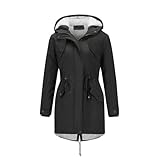 YYNUDA Wintermantel Damen Warm Gefüttert Winter Parka Mittellang Winterjacke Winterparka mit Fellkapuze Dicke Coat Große Größen #337 Schwarz XXL