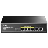 Cudy 6-Port 10/100 Mbit/s Ethernet PoE+ Unmanaged Plug-and-Play Switch, 48V, 60 Watt, 4 PoE+ Ports, CCTV/VLAN-Modus, Stahlgehäuse, FS1006P