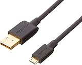 Amazon Basics 7T9MV4 Verbindungskabel, USB 2.0, USB-A-Stecker auf Micro-USB-B-Stecker (1 Stück), 1,8 m, Schwarz