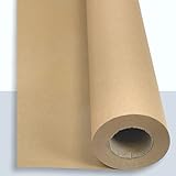 Kraftpapier 50m x 70cm, Packpapier, Kraftpapierrolle, Geschenkverpackung, gerilltes Kraftpapier (braun), Stärke 70 g/m²