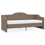 Tidyard Tagesbett Schlafzimmerbett Schlafzimmermöbel mit Matratze USB Schlafsofa Bettsofa Schlafcouch Polstersofa Loungesofa Gästebett Bettcouch Tagesbettgestell 90 x 200 x 16 cm (L x B x T),Taupe