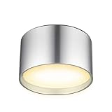 lambado® LED Aufbaustrahler flach mit schöner Lichtfläche - Set inkl. LED GX53 mit 6W 230V warmweiß dimmbar - Runde Aufbauleuchte in Silber