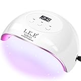 UV Lampe für Gelnägel, 72W Professionelle Nagellampe mit 15 LED Lampen, 3 Timern, Automatischer Sensor und LED-Display, Geeignet für Alle Gel