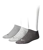 PUMA unisex Sneaker Socken Kurzsocken Sportsocken 261080001 3 Paar, Farbe:Grau, Menge:3 Paar (1x 3er Pack), Größe:35-38, Artikel:-800 anthracite/l mel grey/m mel grey